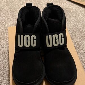 UGG Black Logo Strap Boots